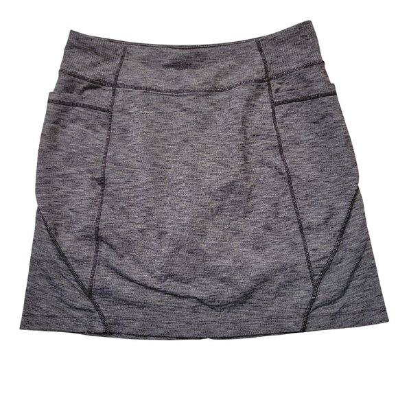 Athleta Heathered Gray Skort Inner Shorts MT EXCURSION Skirt Pockets - Picture 2 of 9